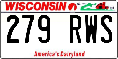 WI license plate 279RWS