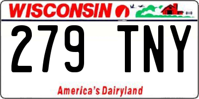 WI license plate 279TNY