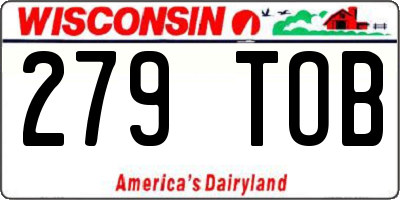 WI license plate 279TOB