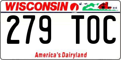 WI license plate 279TOC