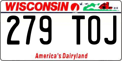 WI license plate 279TOJ