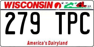 WI license plate 279TPC