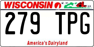 WI license plate 279TPG