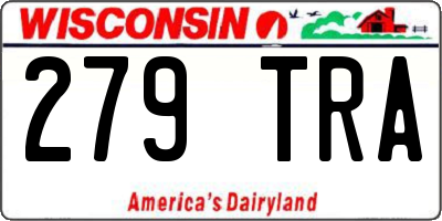 WI license plate 279TRA