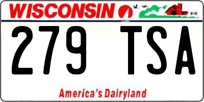 WI license plate 279TSA