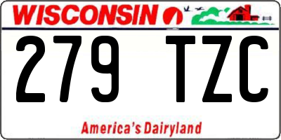 WI license plate 279TZC