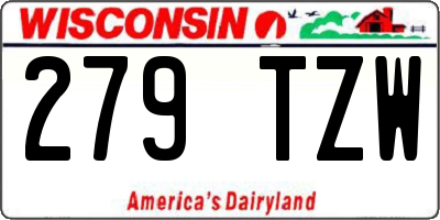 WI license plate 279TZW