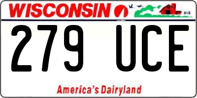 WI license plate 279UCE