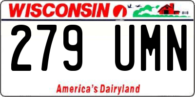 WI license plate 279UMN