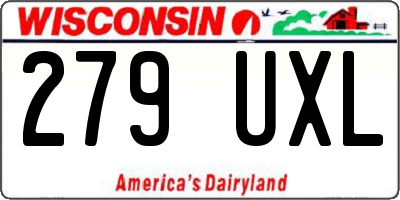 WI license plate 279UXL