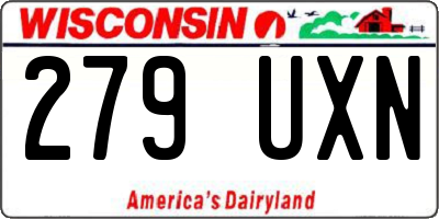 WI license plate 279UXN