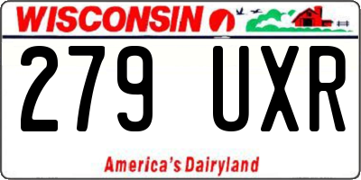 WI license plate 279UXR