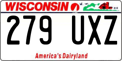 WI license plate 279UXZ