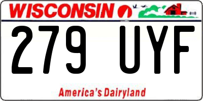 WI license plate 279UYF