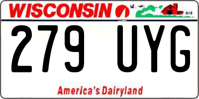 WI license plate 279UYG