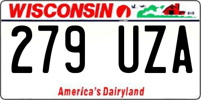 WI license plate 279UZA