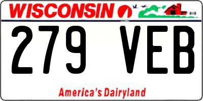 WI license plate 279VEB