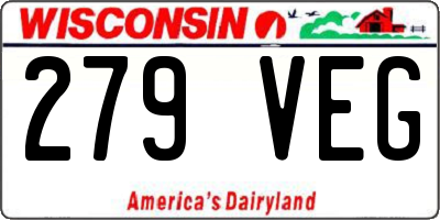 WI license plate 279VEG
