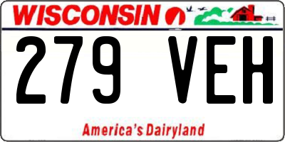 WI license plate 279VEH
