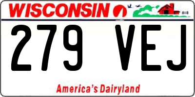 WI license plate 279VEJ