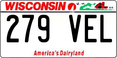 WI license plate 279VEL