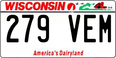 WI license plate 279VEM