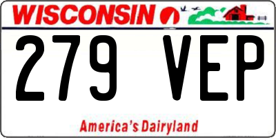 WI license plate 279VEP