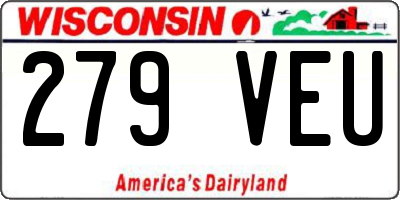 WI license plate 279VEU