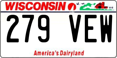 WI license plate 279VEW