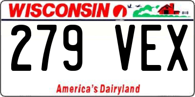 WI license plate 279VEX