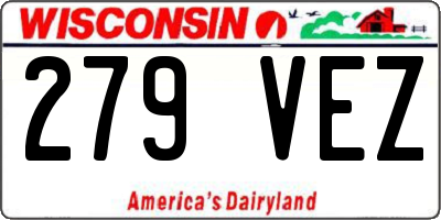 WI license plate 279VEZ