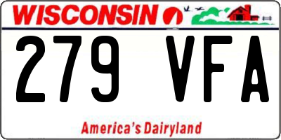 WI license plate 279VFA