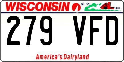 WI license plate 279VFD