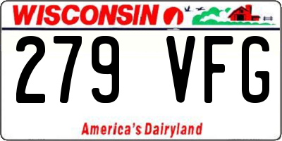 WI license plate 279VFG