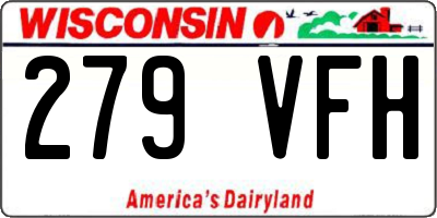 WI license plate 279VFH