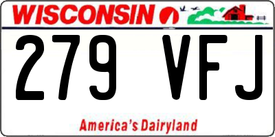 WI license plate 279VFJ