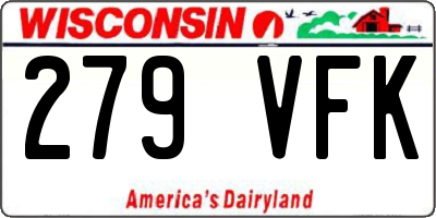 WI license plate 279VFK