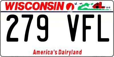 WI license plate 279VFL