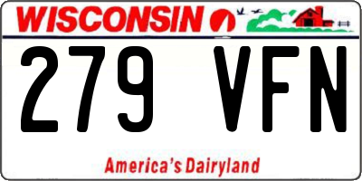WI license plate 279VFN
