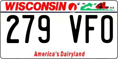 WI license plate 279VFO