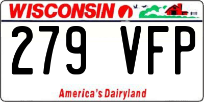 WI license plate 279VFP