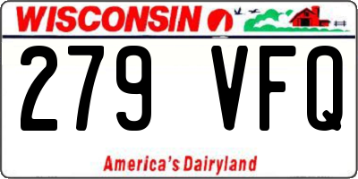 WI license plate 279VFQ