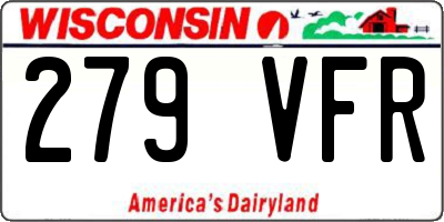 WI license plate 279VFR