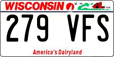 WI license plate 279VFS