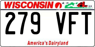 WI license plate 279VFT