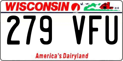 WI license plate 279VFU