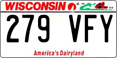 WI license plate 279VFY