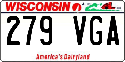 WI license plate 279VGA