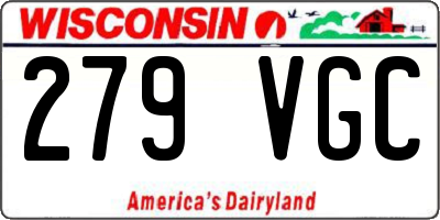 WI license plate 279VGC