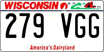 WI license plate 279VGG